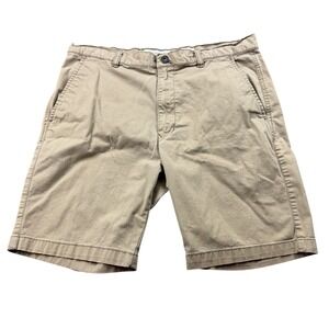 Free Planet Khaki Stretch Chino Shorts Men 34 Flat Front Casual